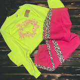 Pink leopard jogger