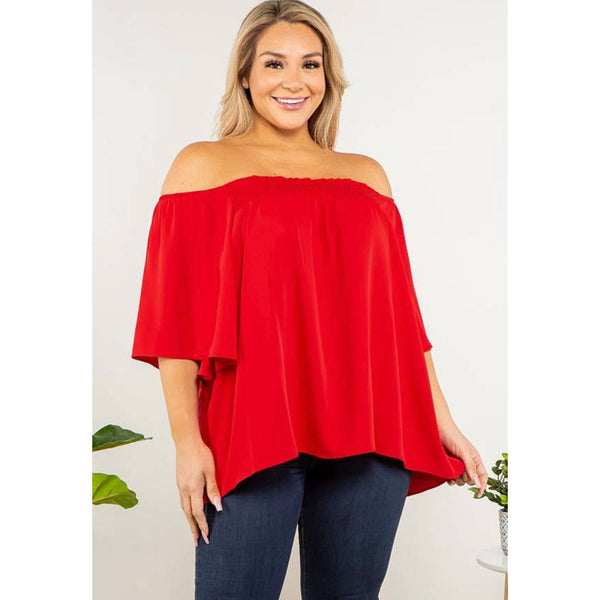 Black off shoulder flowy top – Curvy Gypsi - Fully Fab Diva