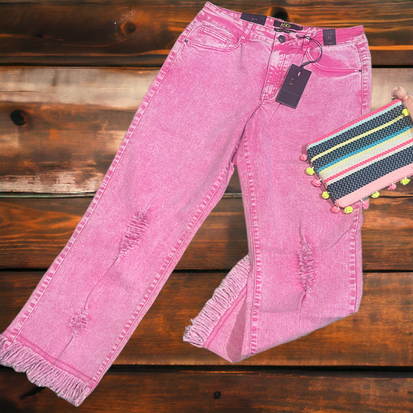 L&b pink fringe jeans