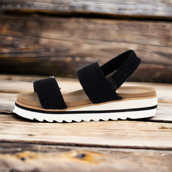 Black sporty slide sandals