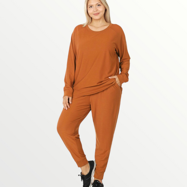 Camel soft french terry jogger set