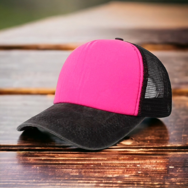 Pink black trucker  cap
