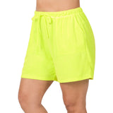 Neon lime  terry shorts