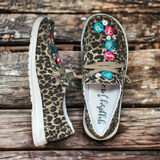 Floral leopard sneakers