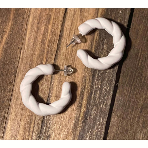 White  small braided hoop